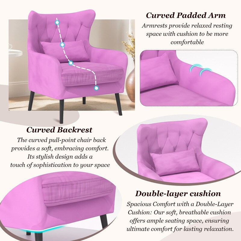 Divano a due posti con due poltrone e cuscino spesso in velluto e gambe in metallo