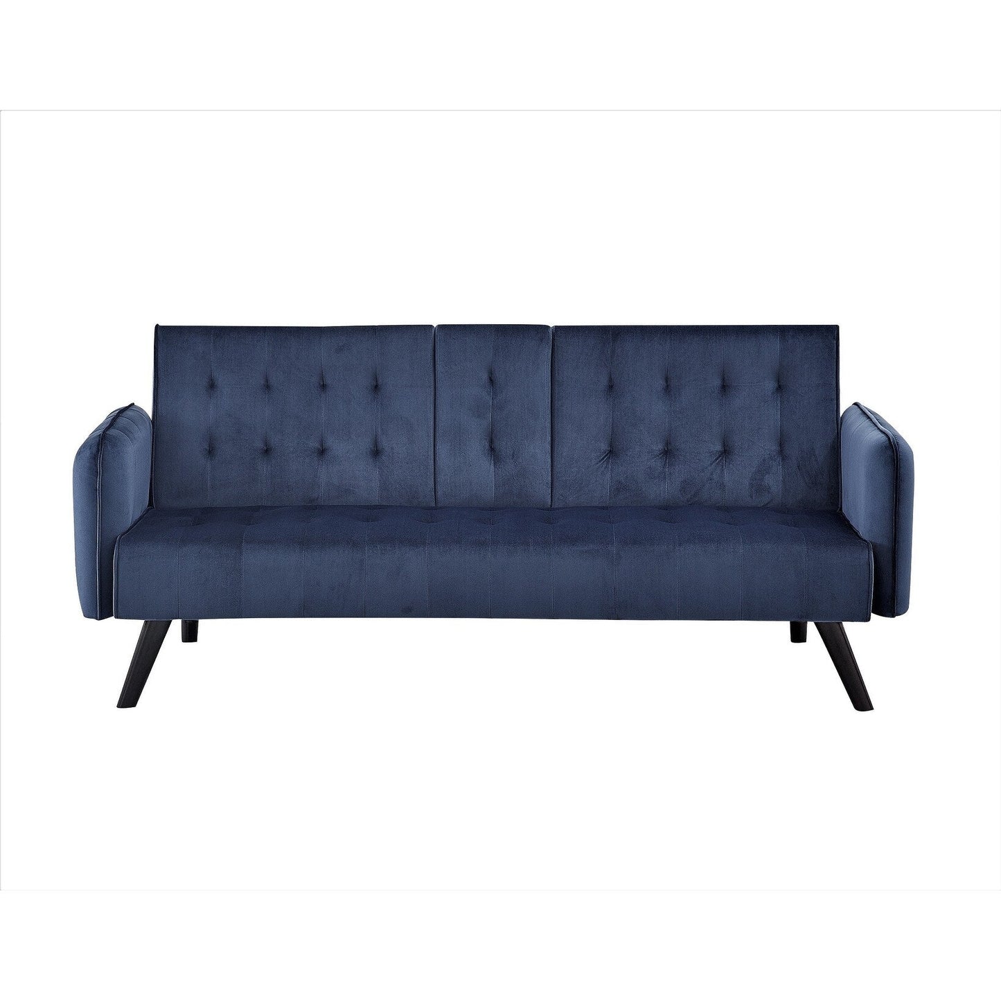 Divano letto futon pieghevole convertibile rivestito in velluto con 2 portabicchieri per soggiorno compatto