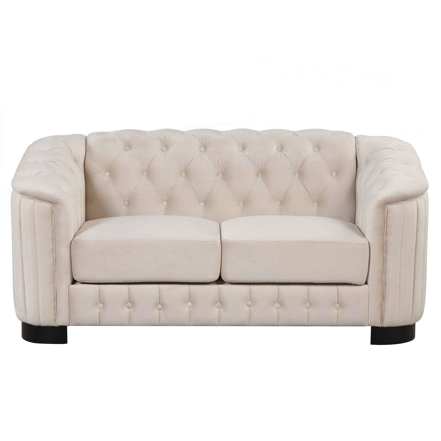 Divano a due posti rivestito in velluto