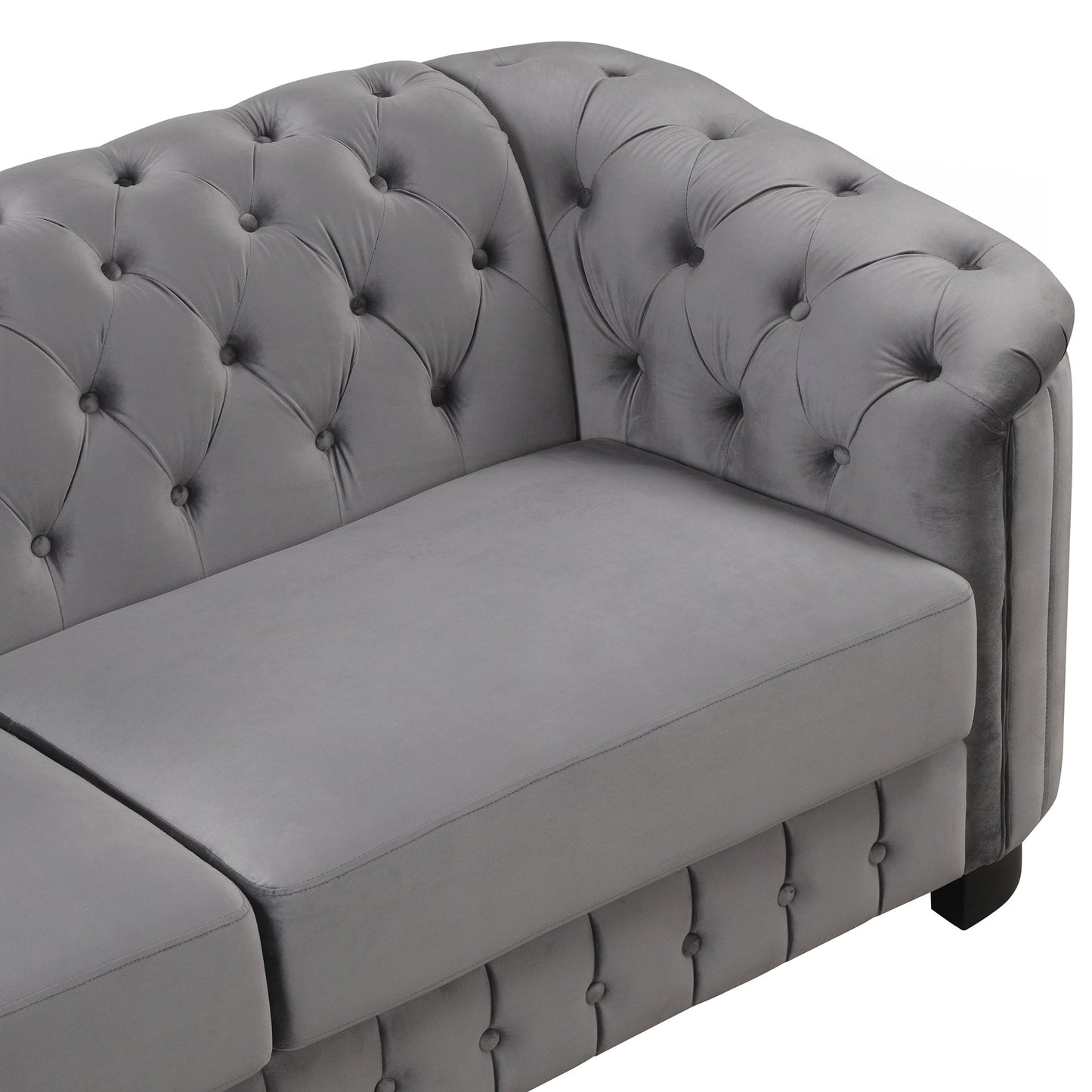 Divano a due posti rivestito in velluto