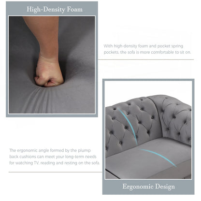 Divano a due posti rivestito in velluto