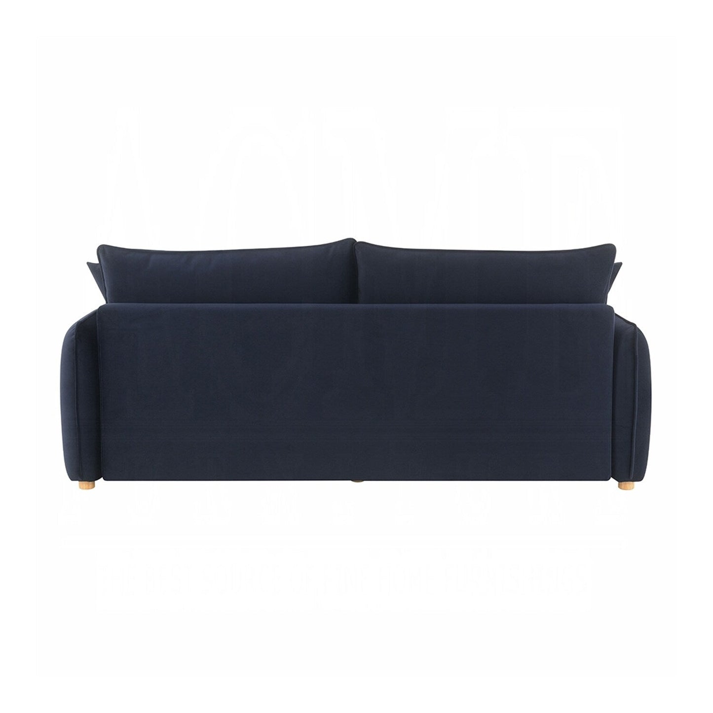 Divano imbottito in velluto con letto estraibile, design blu