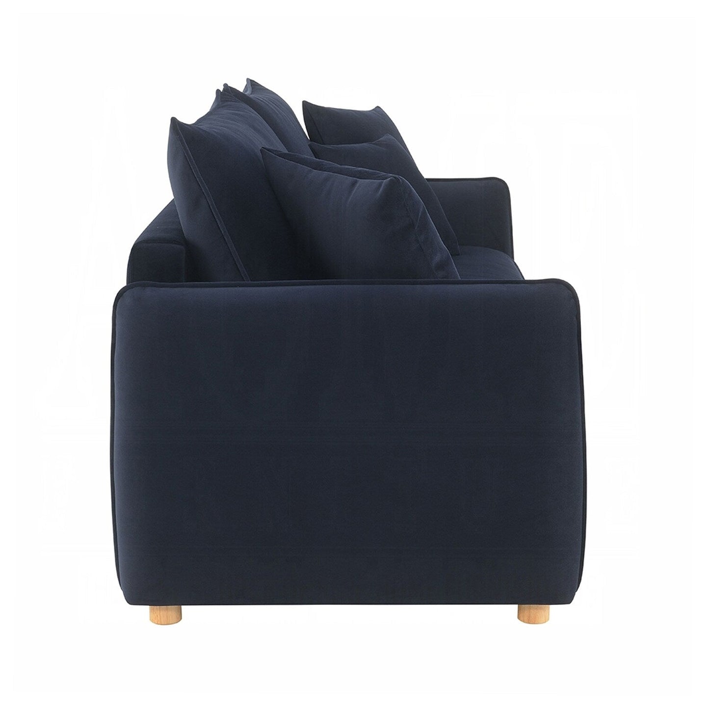 Divano imbottito in velluto con letto estraibile, design blu