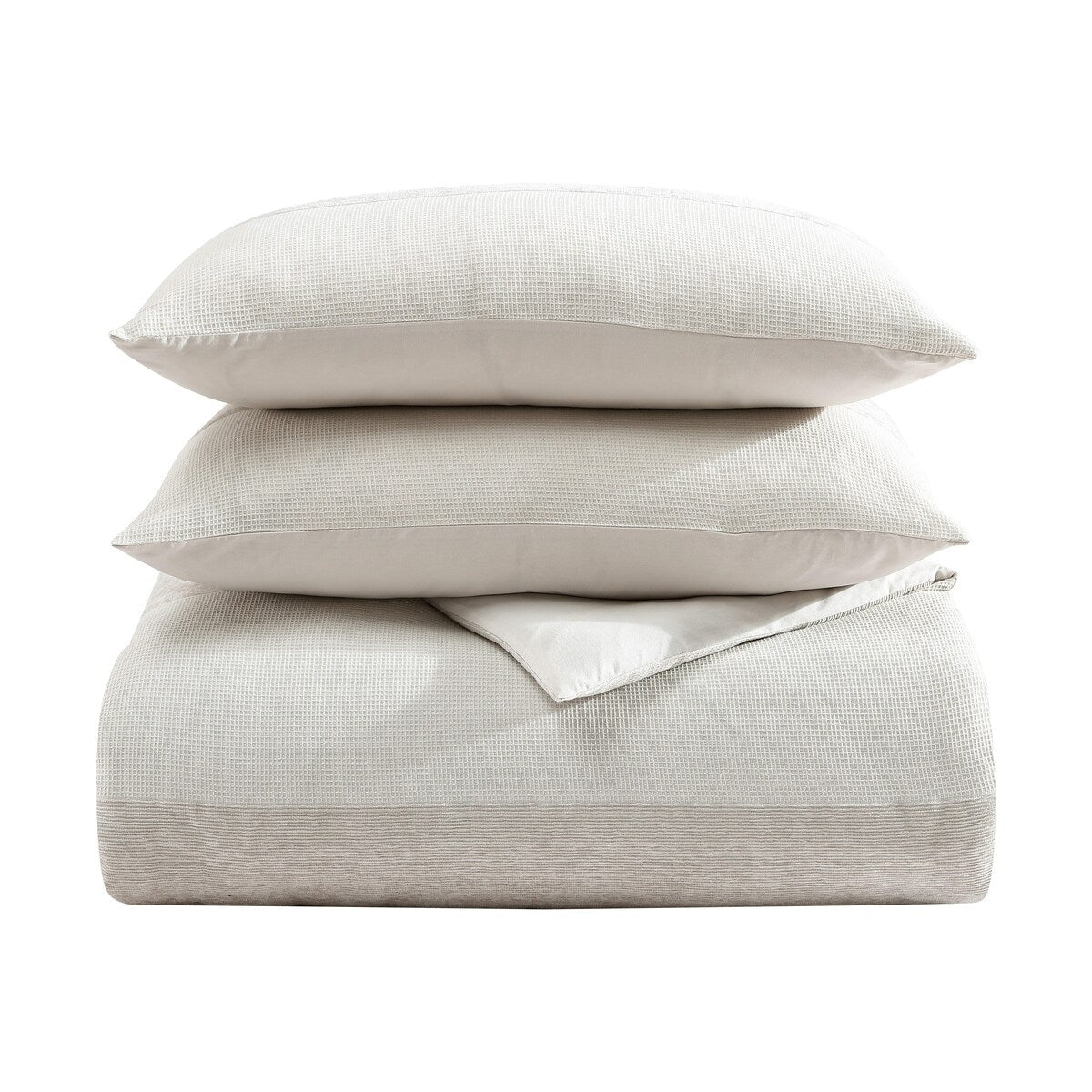 Set copripiumino beige a righe in ciniglia Vera Wang