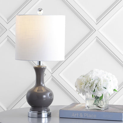 Lampada da tavolo a LED in vetro/metallo Vermont 22, bianca (set da 2) di JONATHAN Y