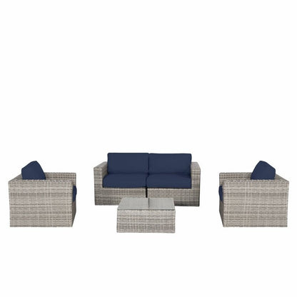 Set di divani da esterno di qualità resort LSI Verona Wicker da 5 pezzi