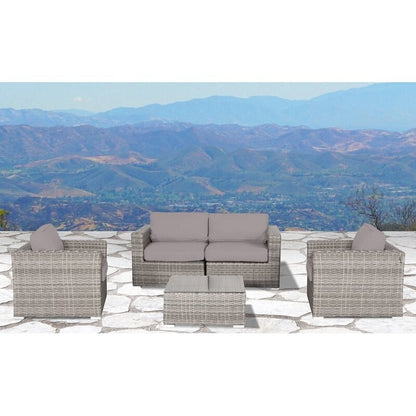 Set di divani da esterno di qualità resort LSI Verona Wicker da 5 pezzi