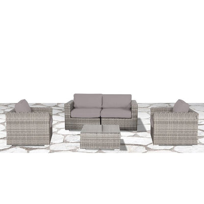 Set di divani da esterno di qualità resort LSI Verona Wicker da 5 pezzi