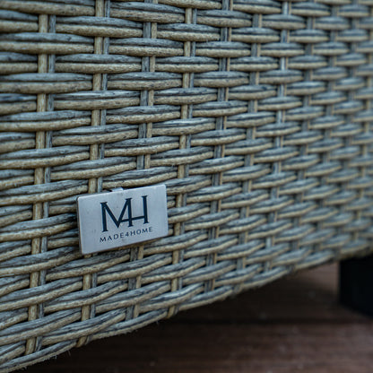 M4H Versailles - Set da conversazione per esterni in vimini, 4 pezzi