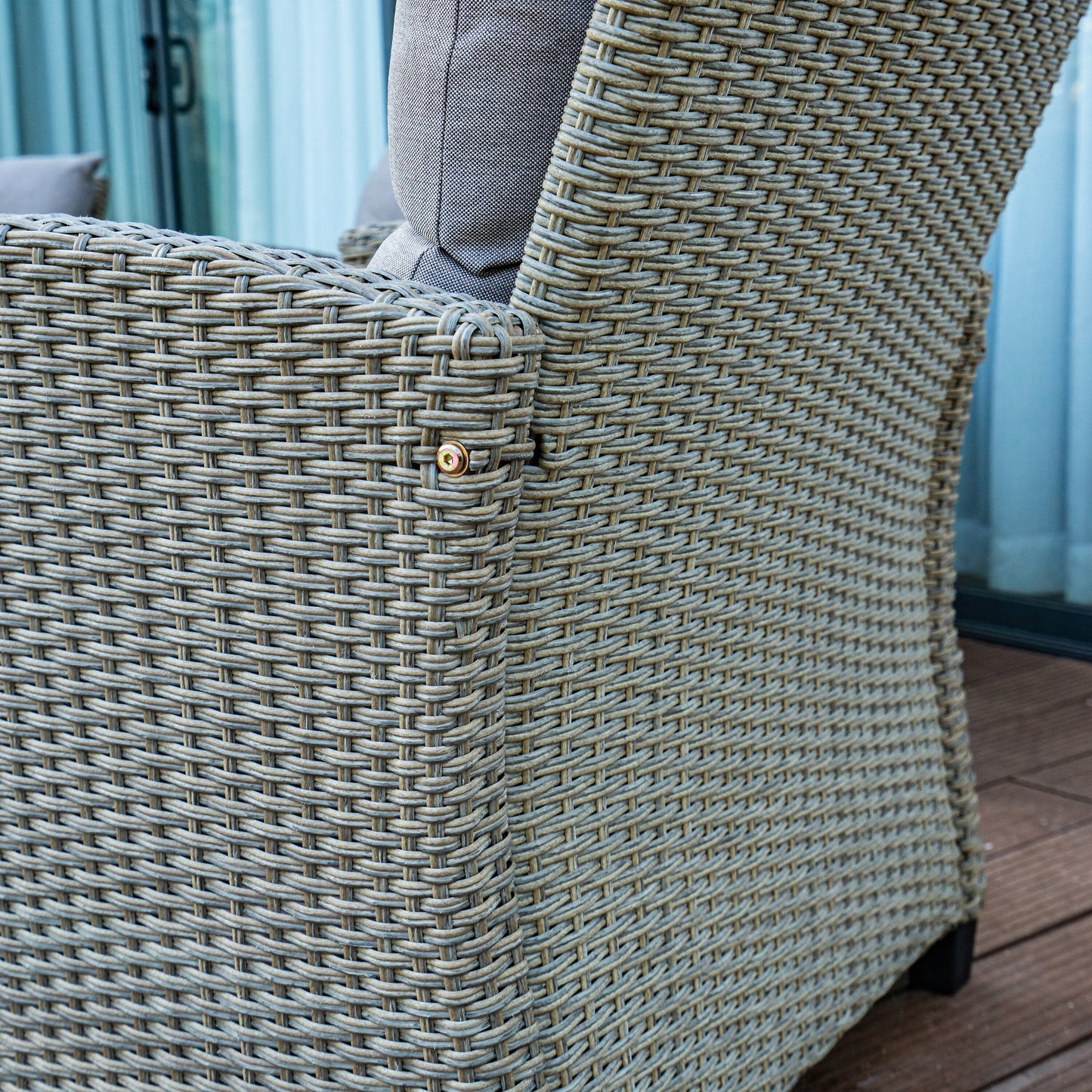 M4H Versailles - Set da conversazione per esterni in vimini, 4 pezzi