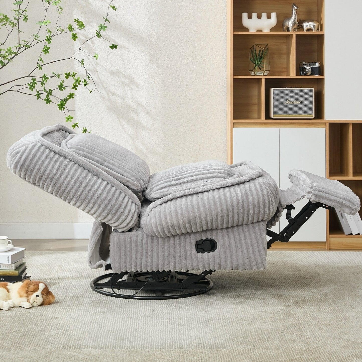 Divano reclinabile versatile in velluto a coste per relax e comfort