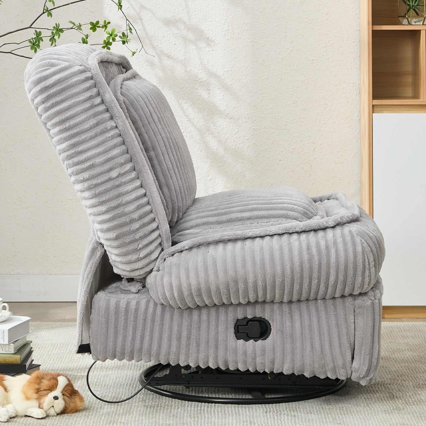 Divano reclinabile versatile in velluto a coste per relax e comfort