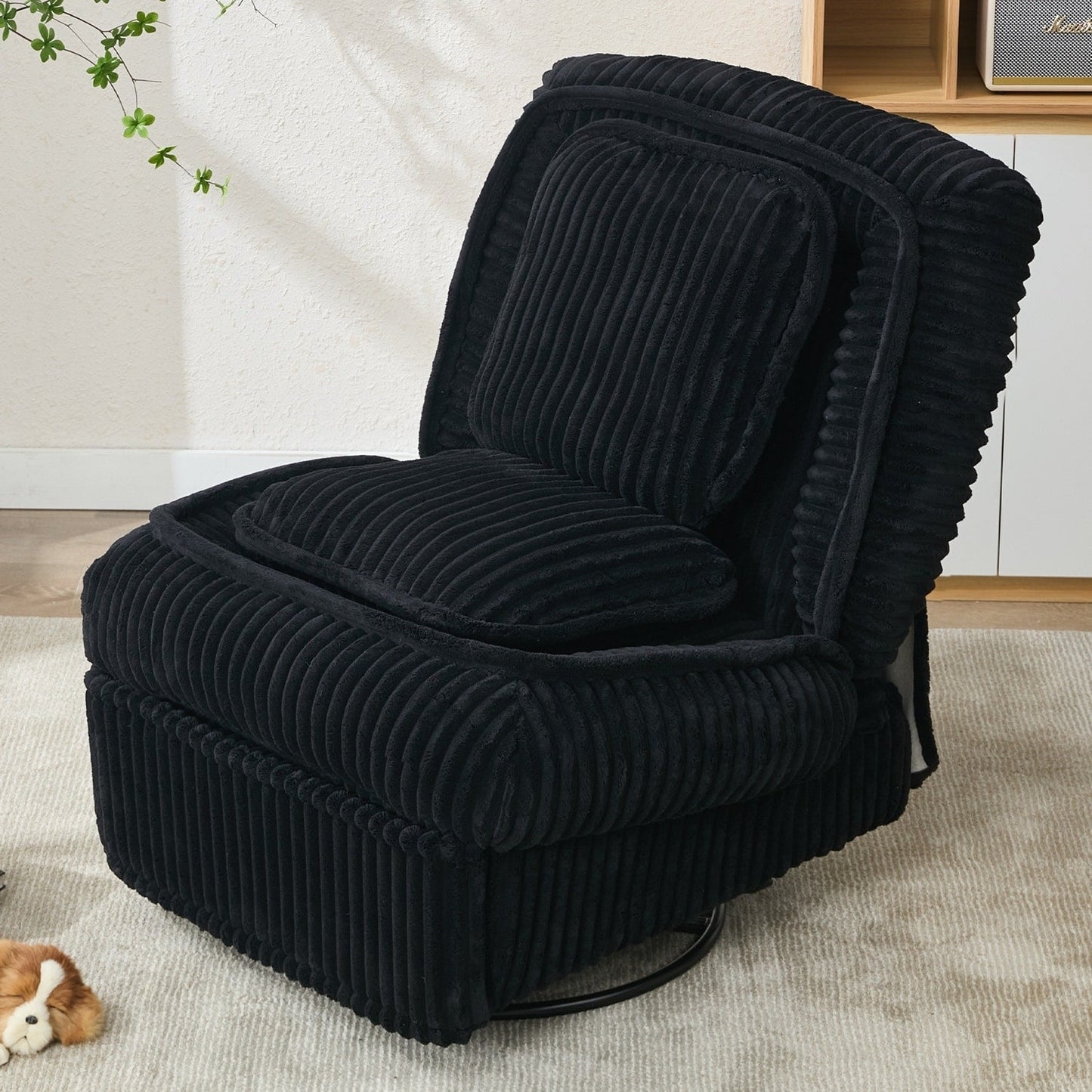 Divano reclinabile versatile in velluto a coste per relax e comfort