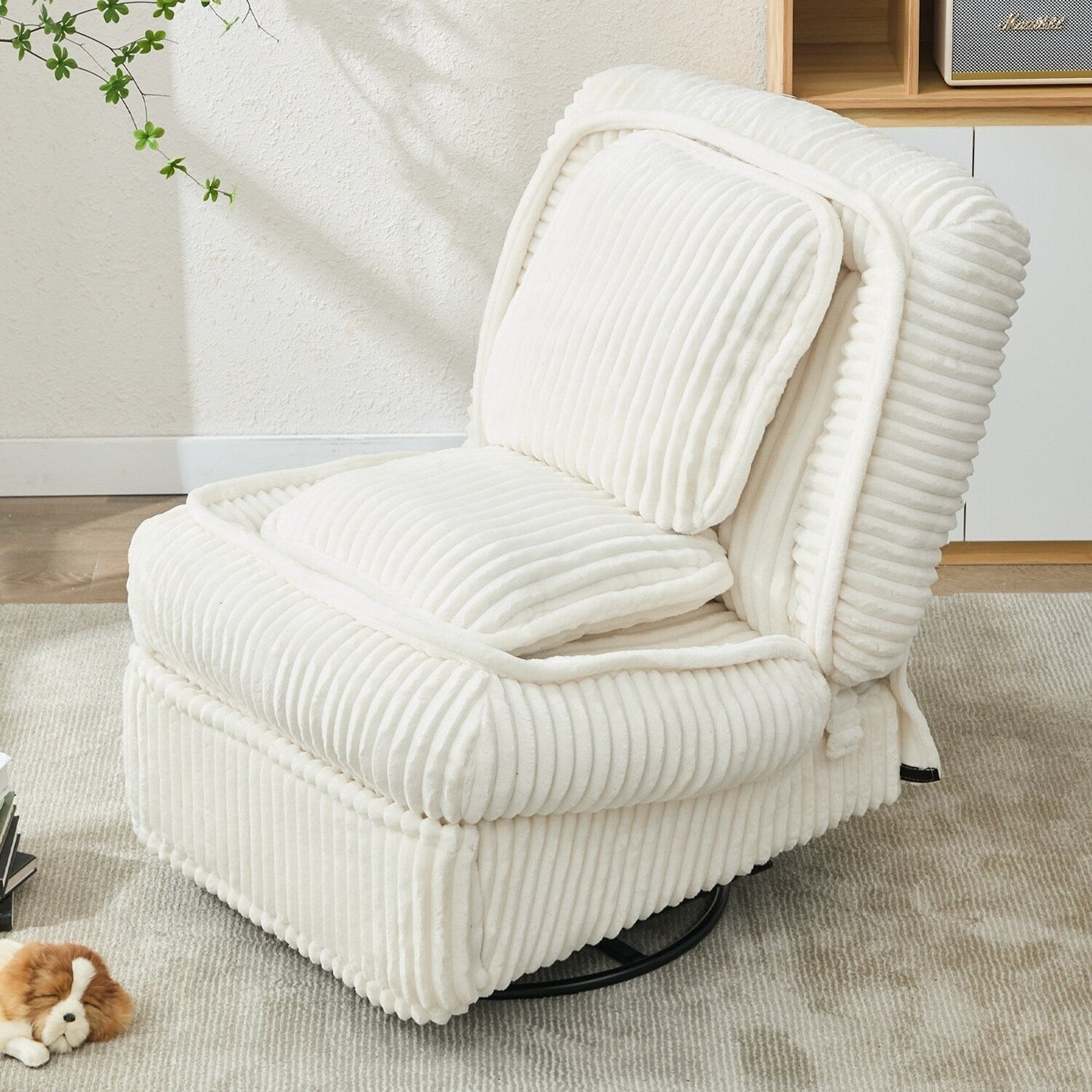 Divano reclinabile versatile in velluto a coste per relax e comfort