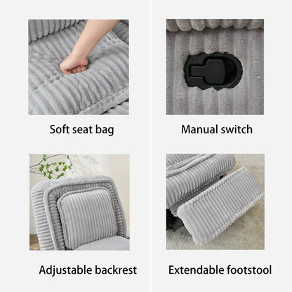 Divano reclinabile versatile in velluto a coste per relax e comfort