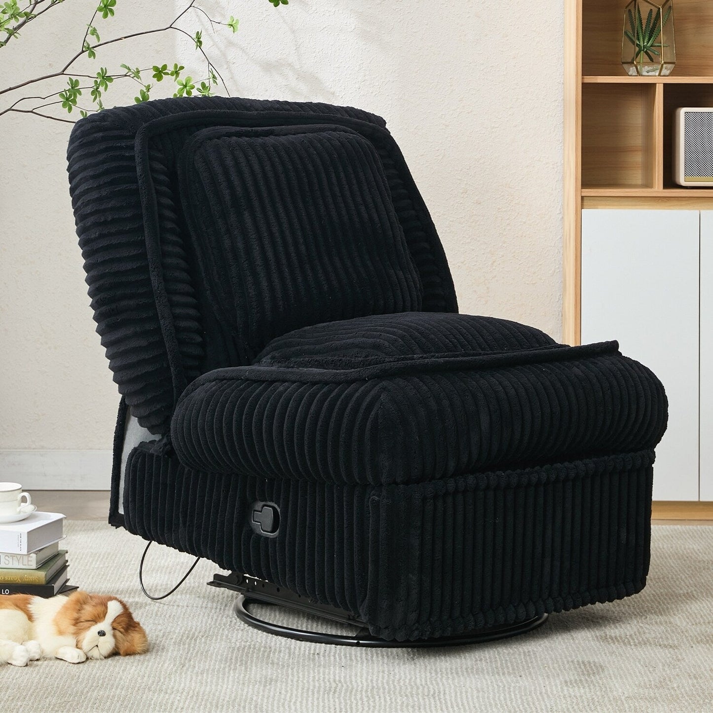 Divano reclinabile versatile in velluto a coste per relax e comfort