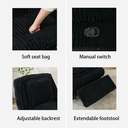 Divano reclinabile versatile in velluto a coste per relax e comfort