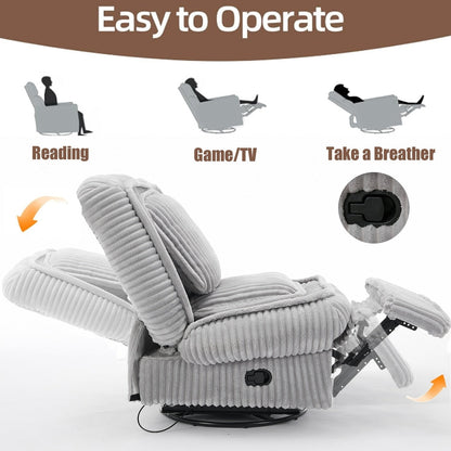 Divano reclinabile versatile in velluto a coste per relax e comfort