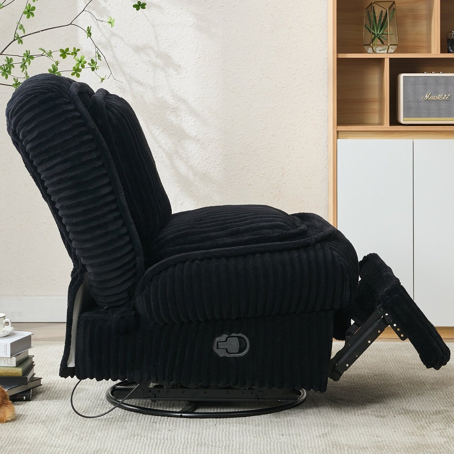 Divano reclinabile versatile in velluto a coste per relax e comfort