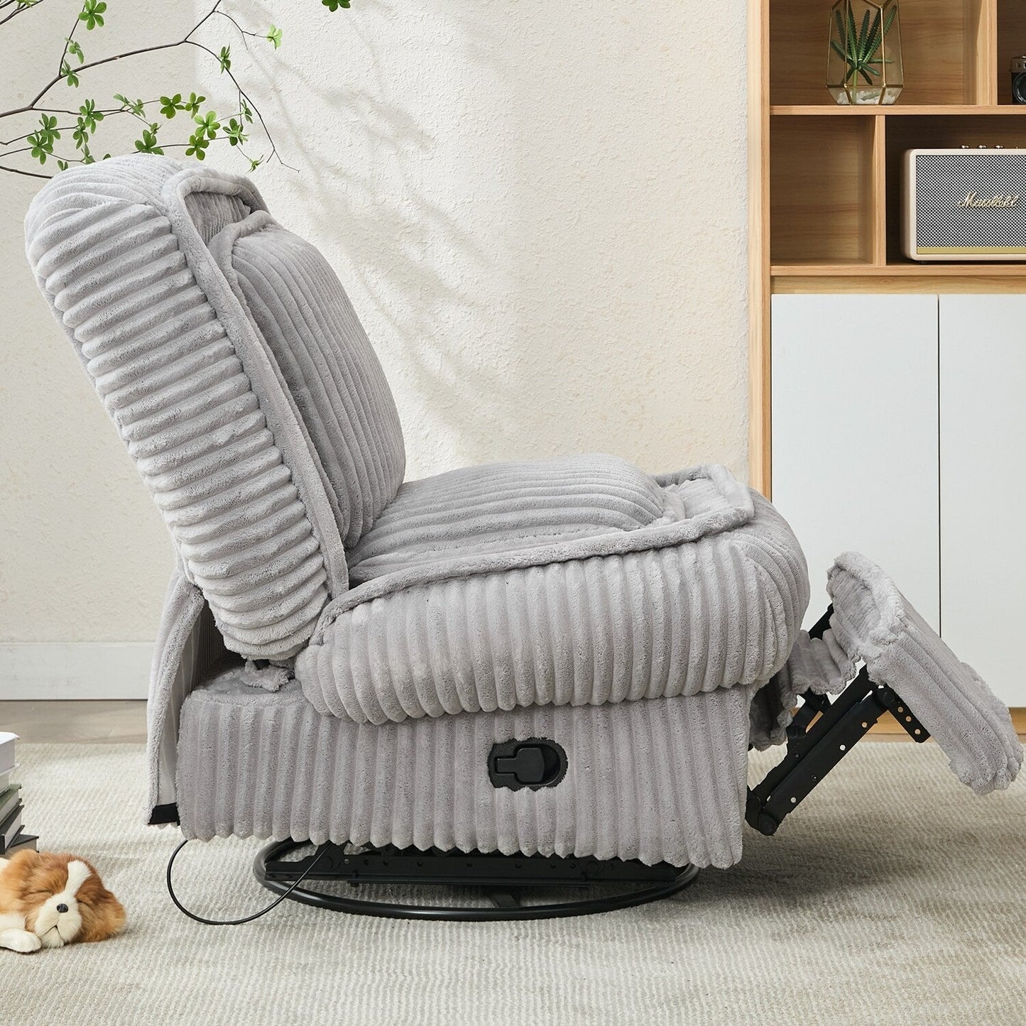 Divano reclinabile versatile in velluto a coste per relax e comfort