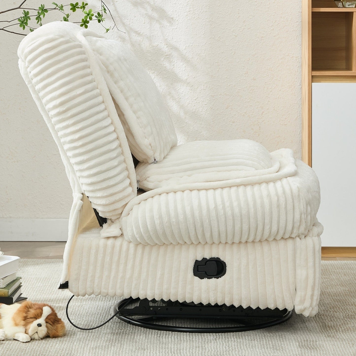 Divano reclinabile versatile in velluto a coste per relax e comfort