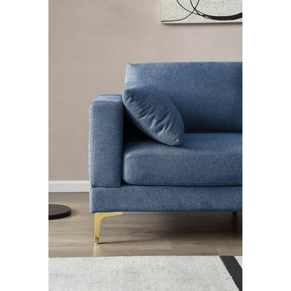 Divano versatile a L con pouf - Tessuto in poliestere morbido per il massimo comfort