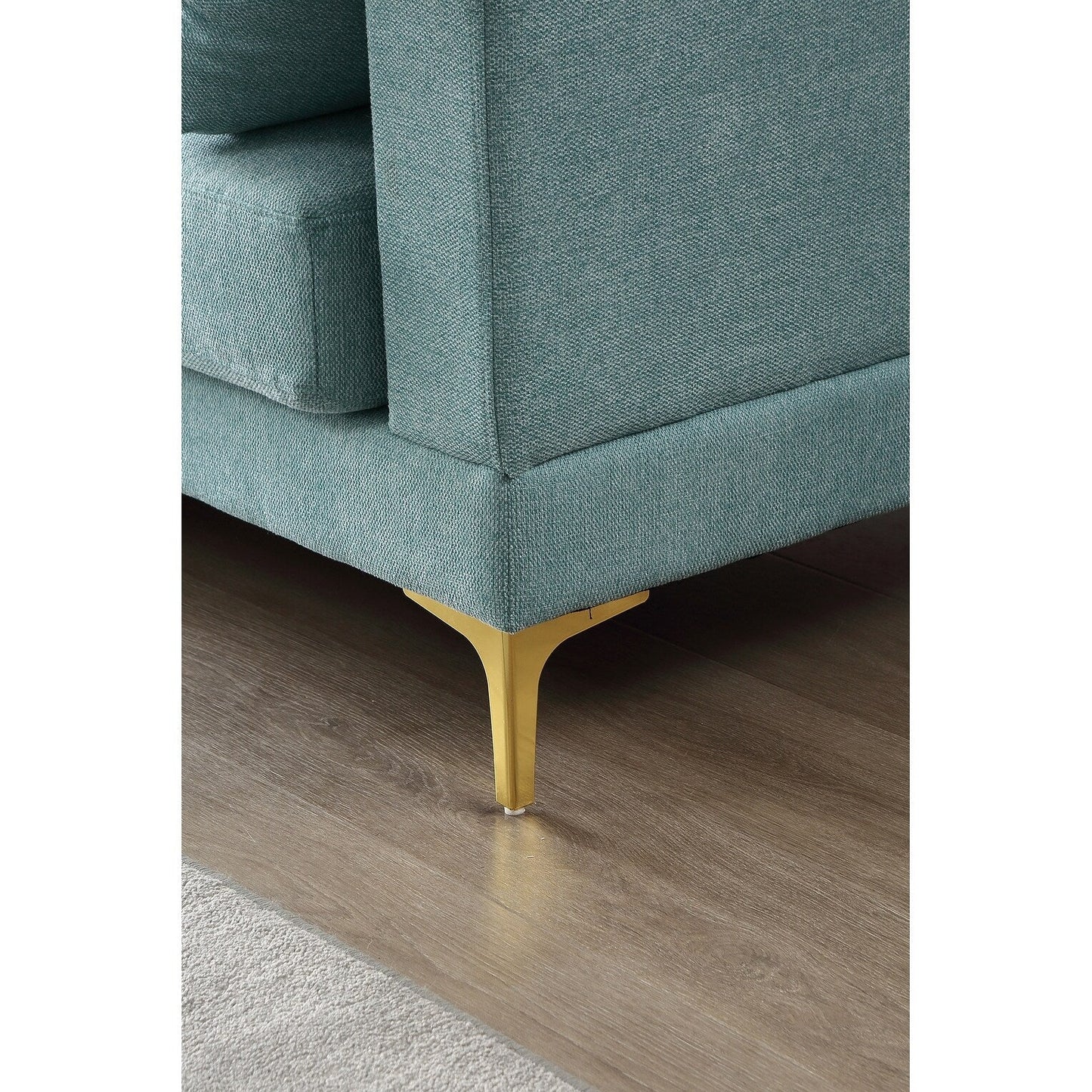 Divano versatile a L con pouf - Tessuto in poliestere morbido per il massimo comfort