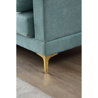 Divano versatile a L con pouf - Tessuto in poliestere morbido per il massimo comfort