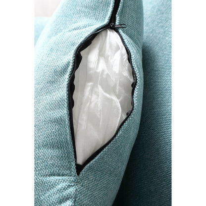 Divano versatile a L con pouf - Tessuto in poliestere morbido per il massimo comfort