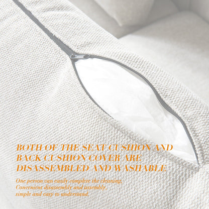 Divano versatile a L con pouf - Tessuto in poliestere morbido per il massimo comfort