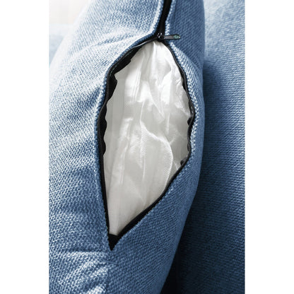 Divano versatile a L con pouf - Tessuto in poliestere morbido per il massimo comfort