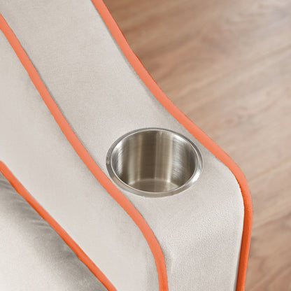 Divano letto pieghevole versatile in velluto con schienale regolabile, porta USB e supporto per telefono