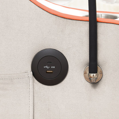 Divano letto pieghevole versatile in velluto con schienale regolabile, porta USB e supporto per telefono