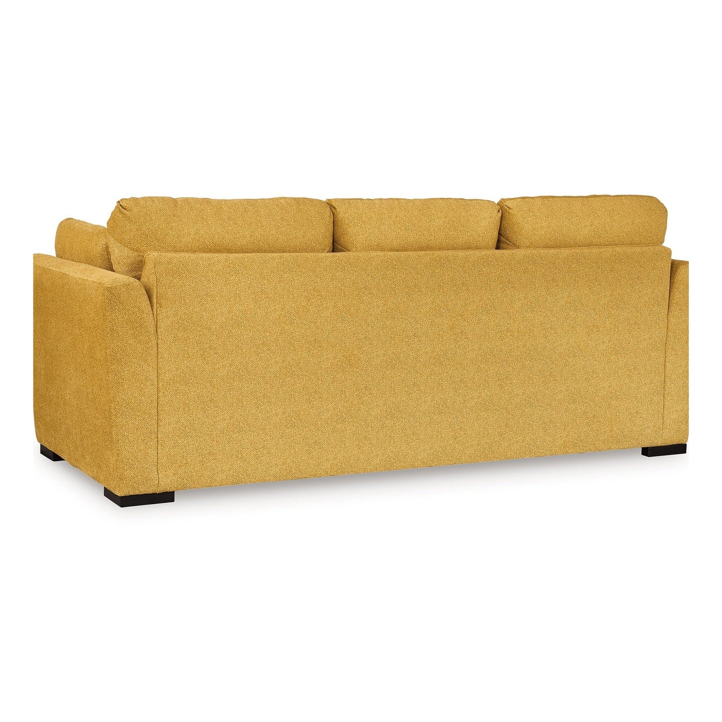 Divano Viena, 2 cuscini decorativi, morbido velluto giallo sintetico, 92 pollici