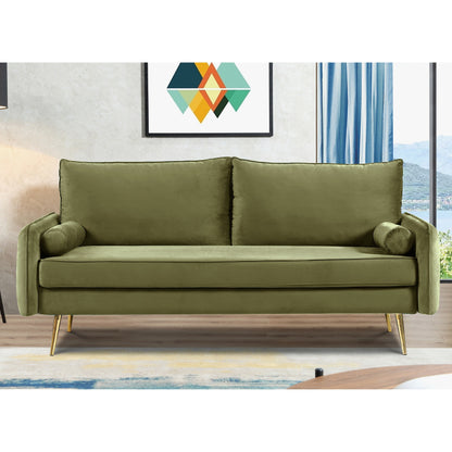 Divano Villeda 70''W in poliestere con braccioli quadrati