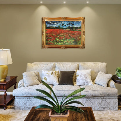 La Pastiche Vincent Van Gogh 'Campo di papaveri' Riproduzione ad olio dipinta a mano