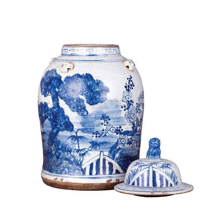 Barattolo da tempio vintage con motivo a pino - Piccolo