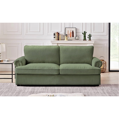 Divano letto Viviana in poliestere con braccioli rotondi da 76 pollici