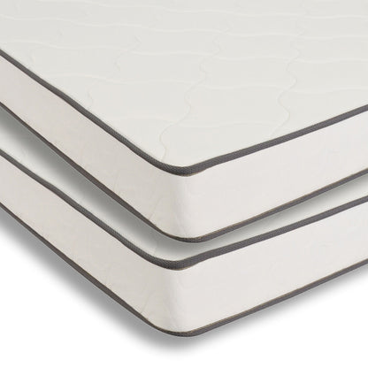 Set di 2 materassi matrimoniali Vix da 6 pollici, in morbida schiuma PU, molle insacchettate