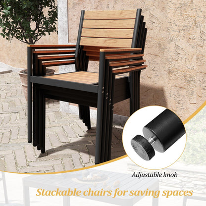 Set da pranzo per esterni VredHom da 9 pezzi con sedie impilabili - Set da 9