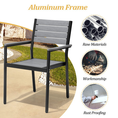 Set da pranzo per esterni VredHom da 9 pezzi con sedie impilabili - Set da 9