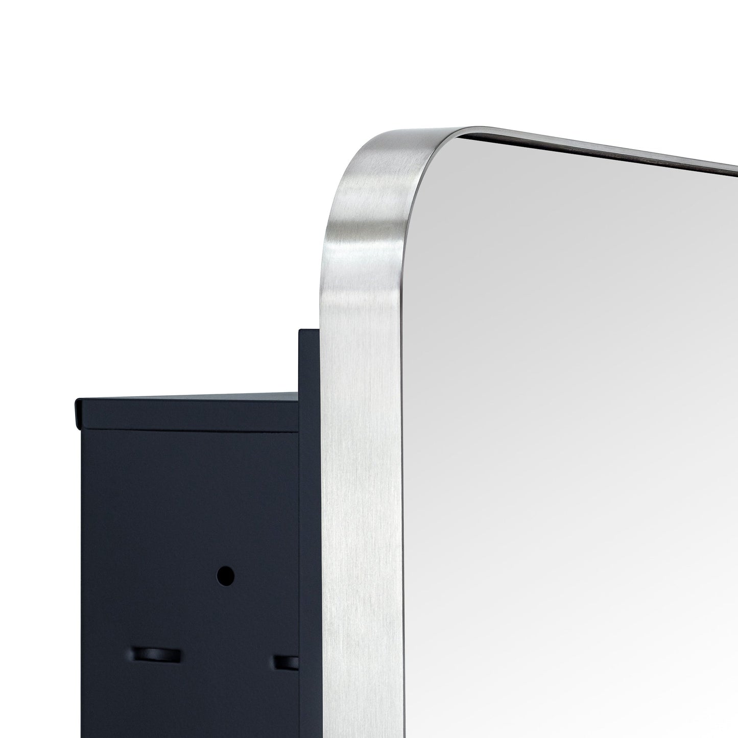 Mobiletto porta medicinali con cornice incassata TEHOME WH, specchio e ripiani regolabili