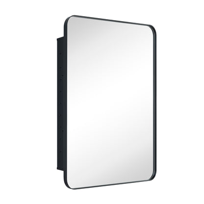 Mobiletto porta medicinali con cornice incassata TEHOME WH, specchio e ripiani regolabili