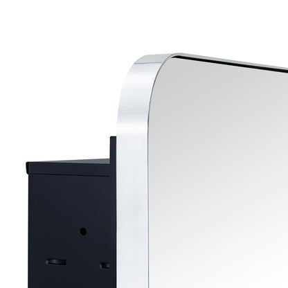 Mobiletto porta medicinali con cornice incassata TEHOME WH, specchio e ripiani regolabili