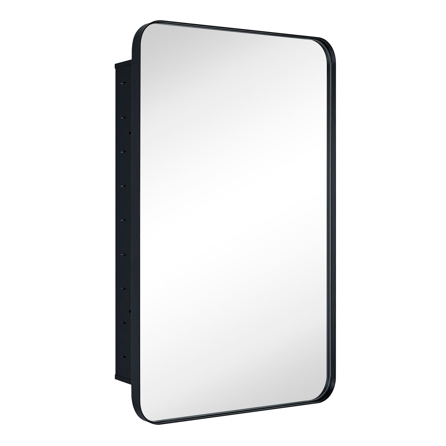 Mobiletto porta medicinali con cornice incassata TEHOME WH, specchio e ripiani regolabili