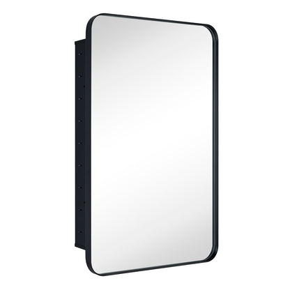 Mobiletto porta medicinali con cornice incassata TEHOME WH, specchio e ripiani regolabili