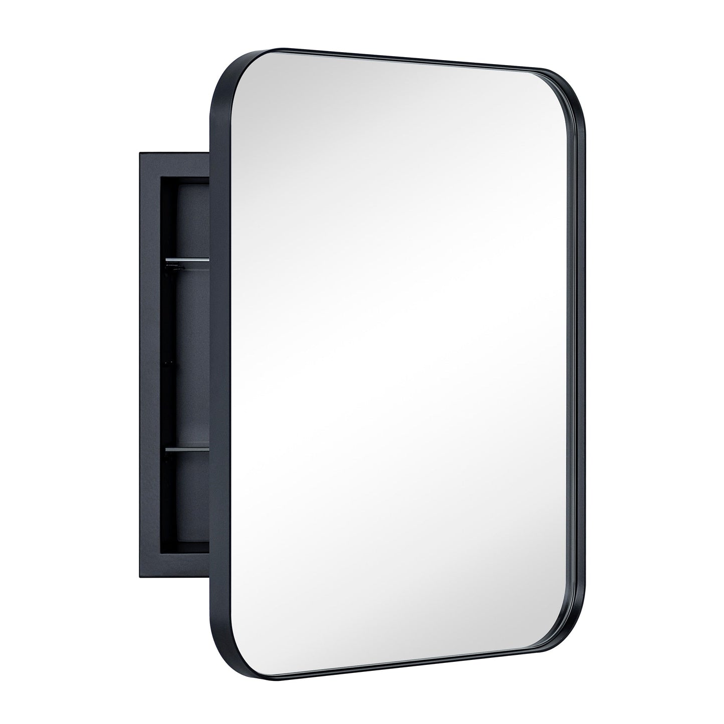 Mobiletto porta medicinali con cornice incassata TEHOME WH, specchio e ripiani regolabili