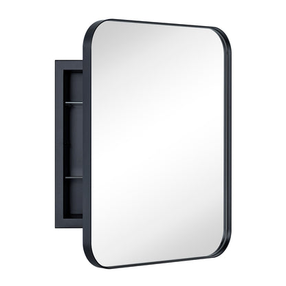 Mobiletto porta medicinali con cornice incassata TEHOME WH, specchio e ripiani regolabili