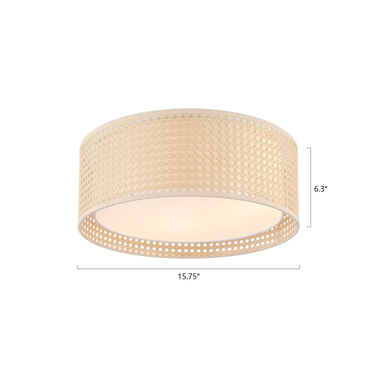 Lampada da soffitto moderna a 3 luci WINGBO con paralume a doppio tamburo in rattan e tessuto