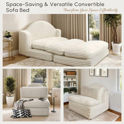 Poltrona Chaise Longue WOWMAX per Interni, Poltrona Letto Oversize da 78 Pollici, Divano Comodo - Divano Imbottito per Soggiorno, Beige